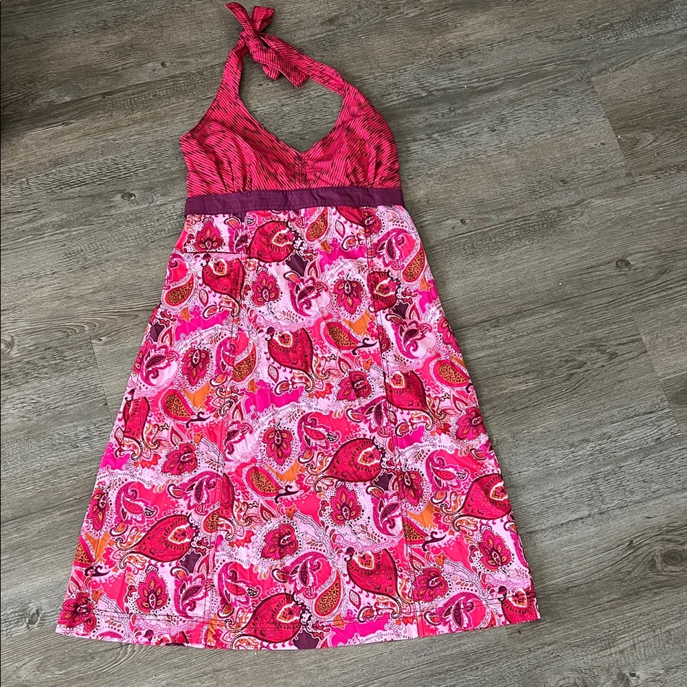 Athleta Pack Everywhere Halter Dress Paisley Grenadine size 8 - Picture 1 of 6